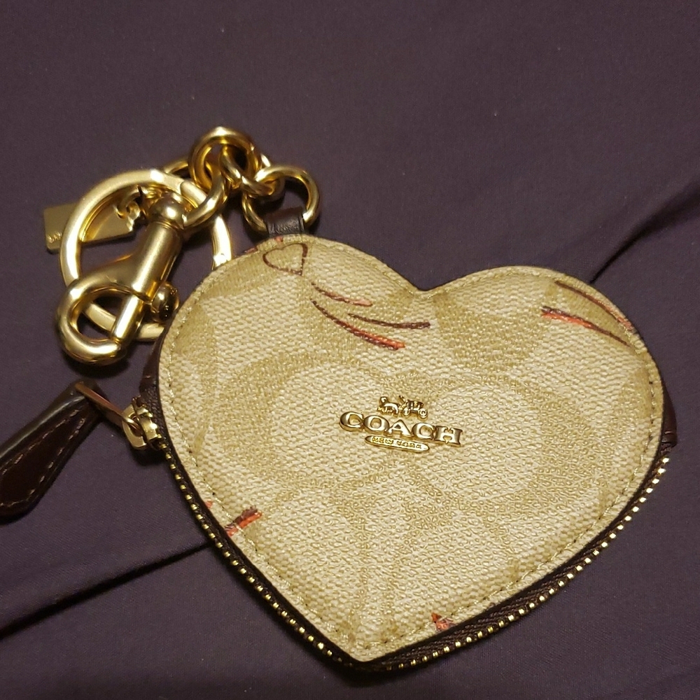 Coach Heart-Shaped Keychain Wallet